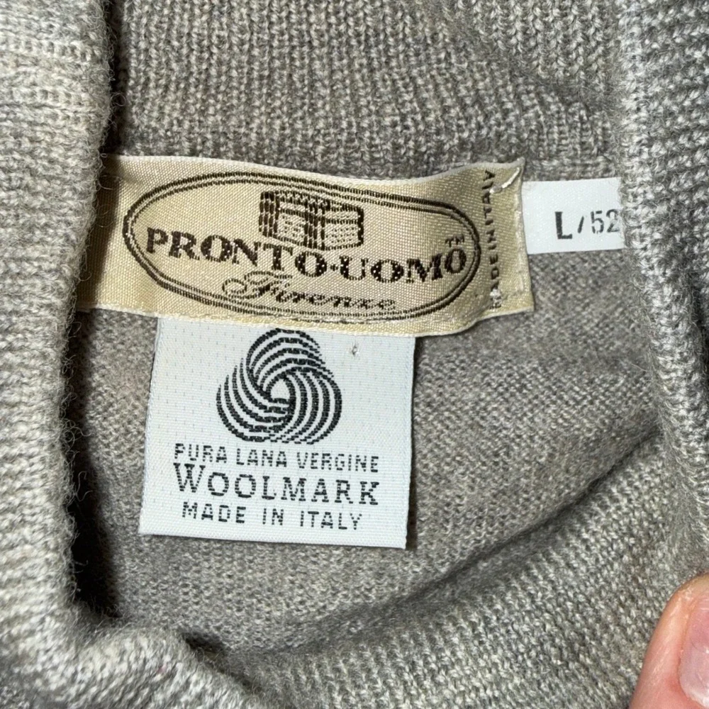 Pronto Uomo Firenze Mens L Knit Turtleneck Sweater Pure New Wool Made Italy‎